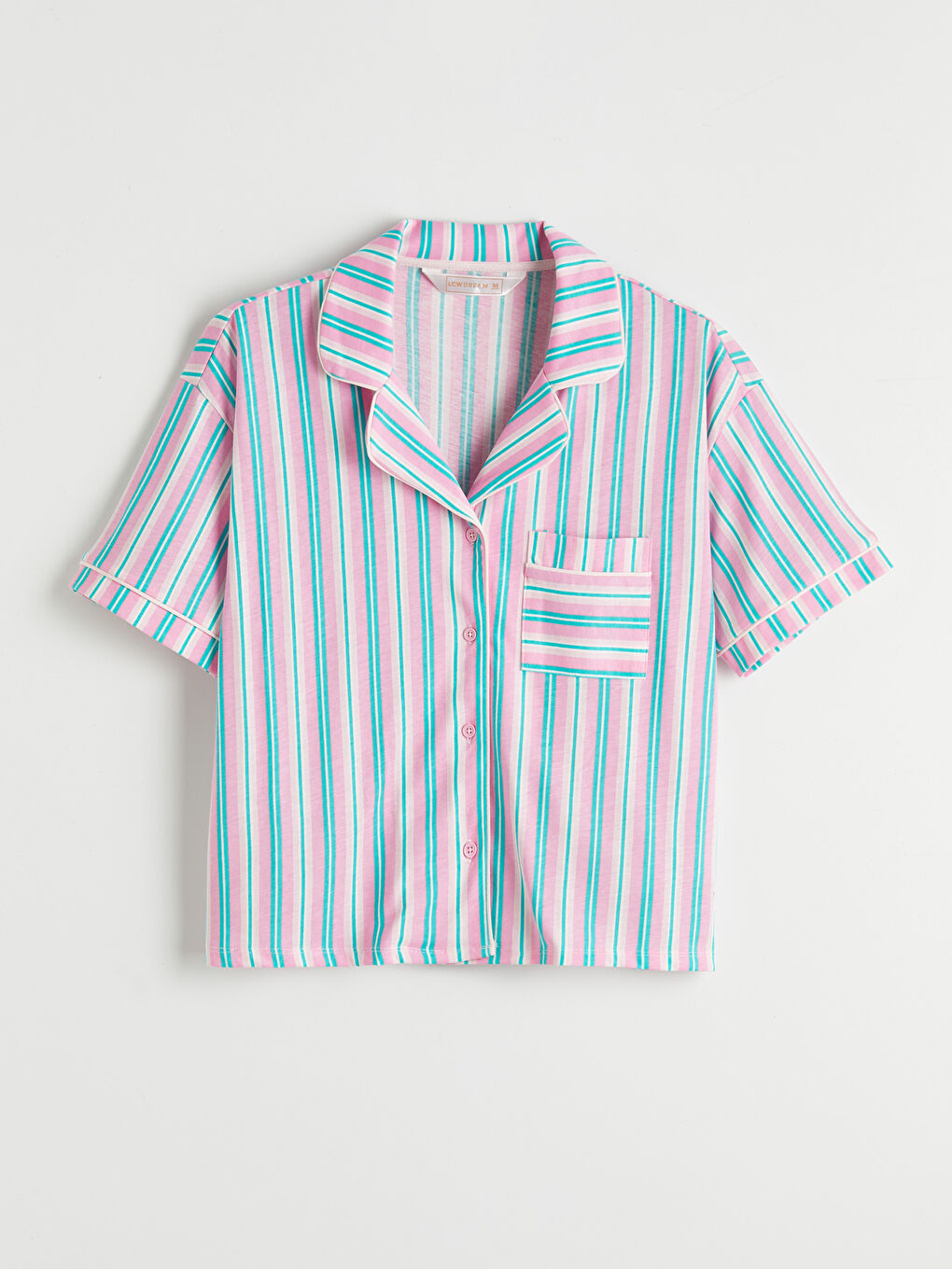 Collared Neck Striped Women's Shortie Pyjamas Set-5