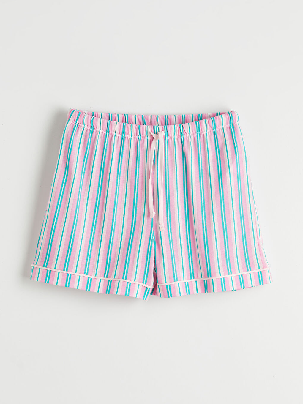 Collared Neck Striped Women's Shortie Pyjamas Set-7