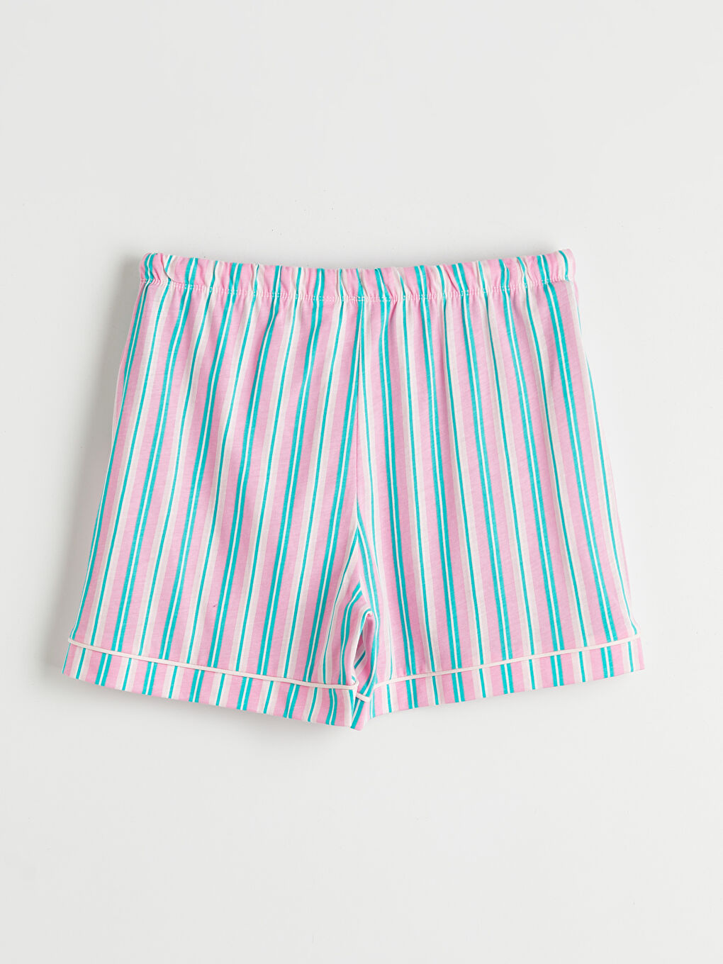 Collared Neck Striped Women's Shortie Pyjamas Set-8