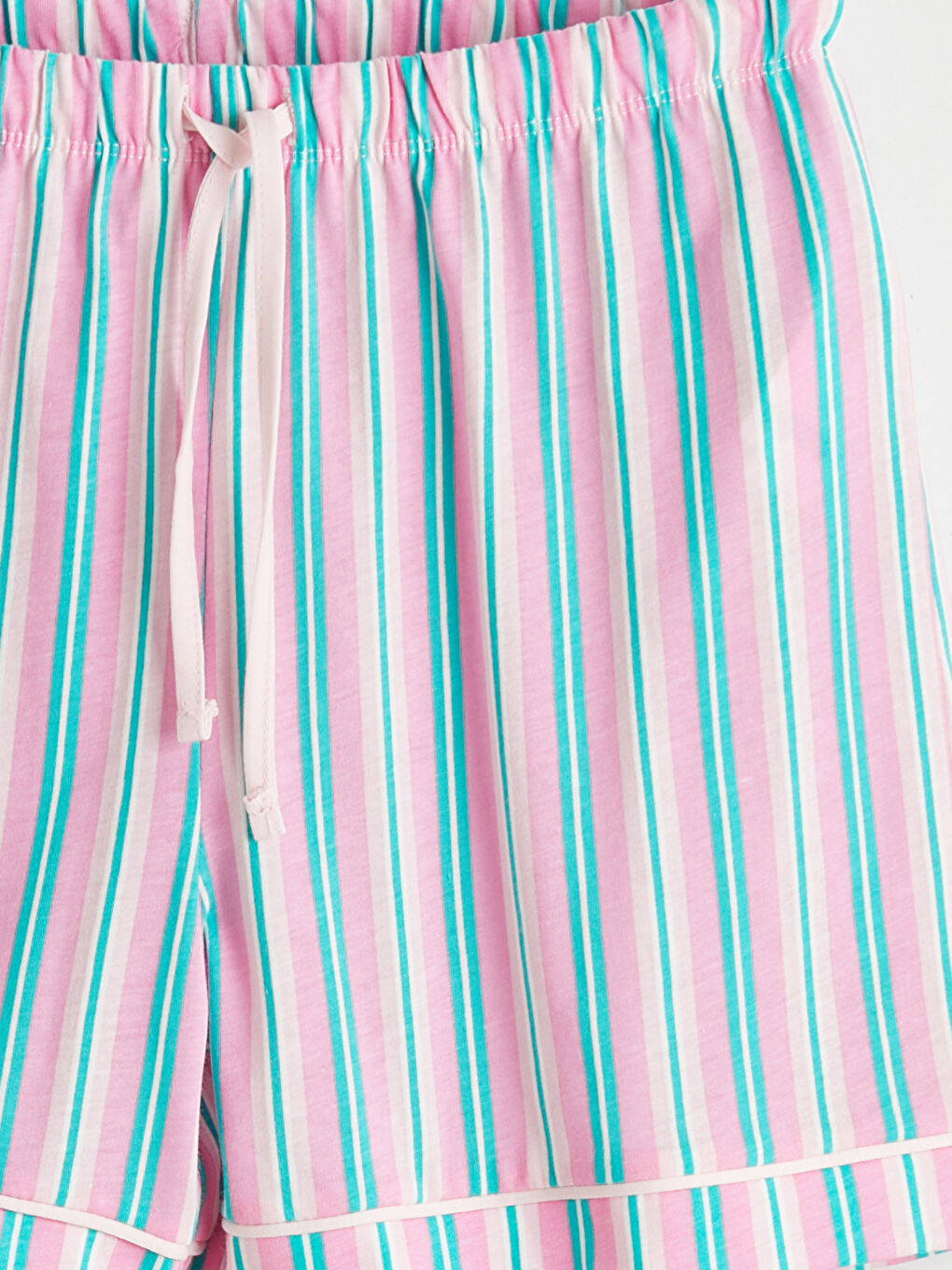 Collared Neck Striped Women's Shortie Pyjamas Set-10