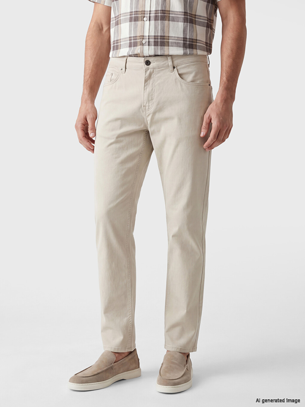 Regular Fit Gabardine Men's Chino Trousers-1