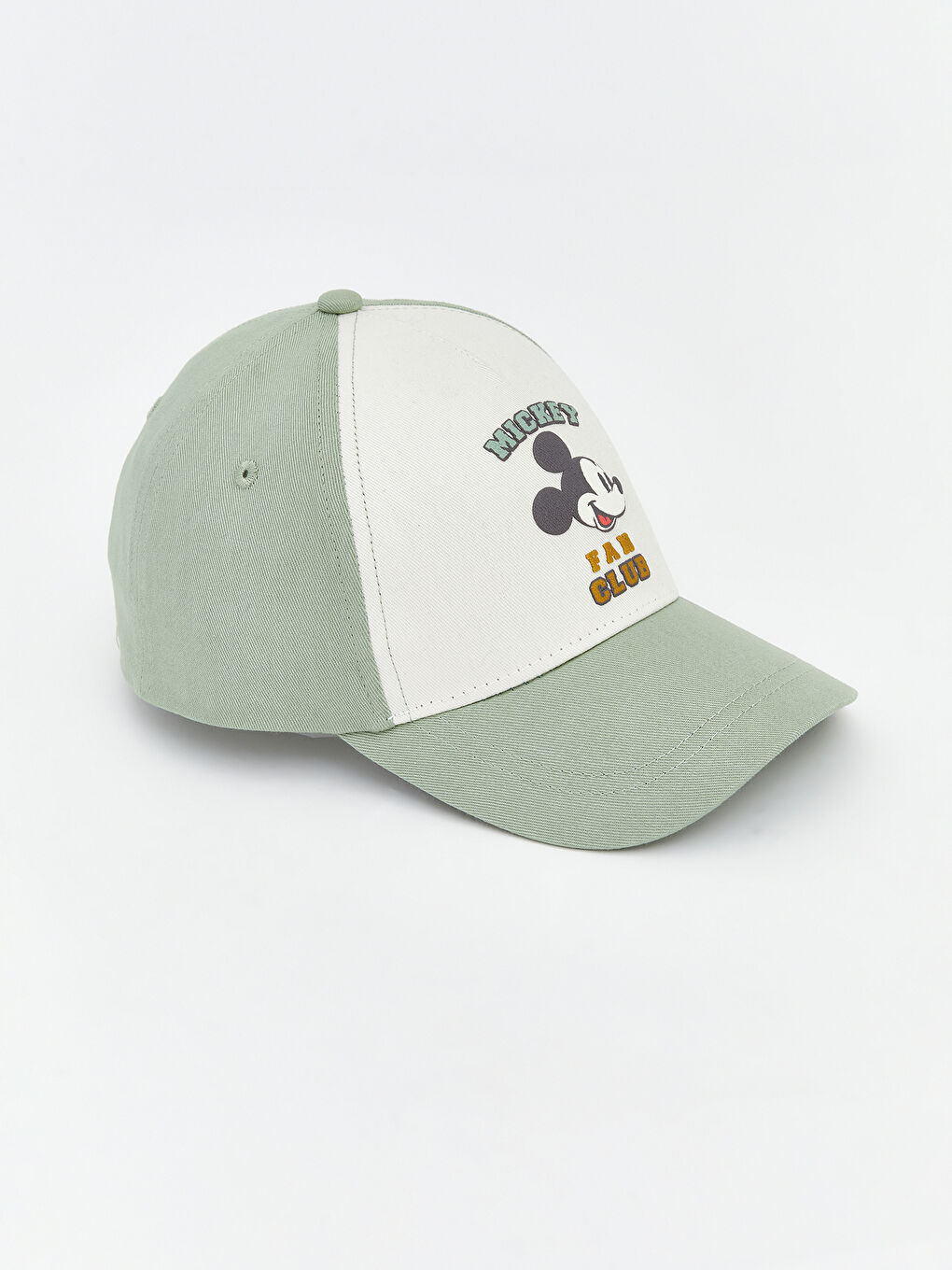 Yeşil Mickey Mouse Baskılı Erkek Bebek Kep Şapka -1