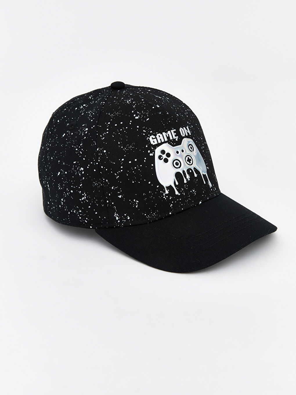 Siyah Game On Nakışlı Erkek Çocuk Kep Şapka -1