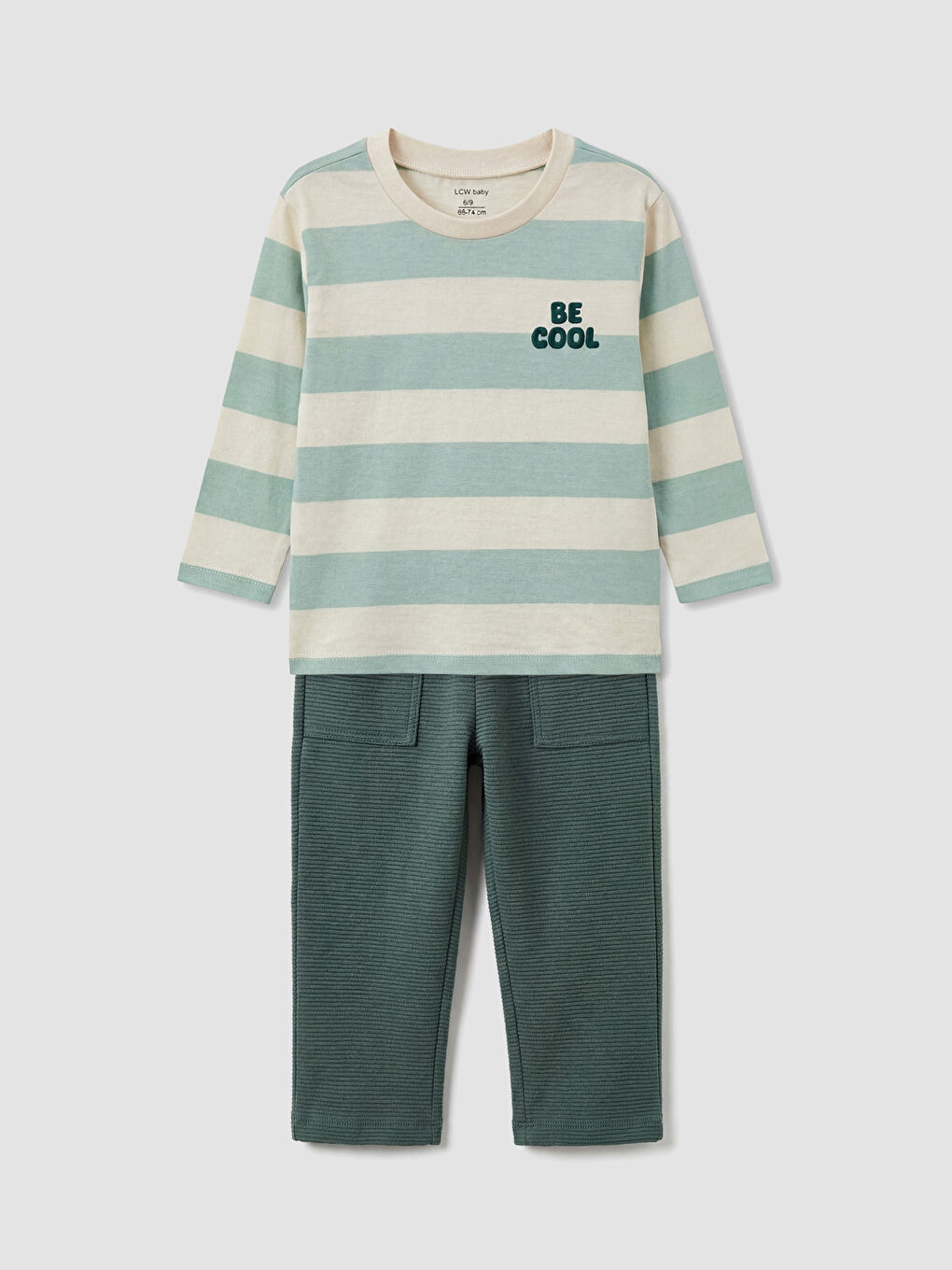 تيشيرت مخطط وصروال ولد صغير-1