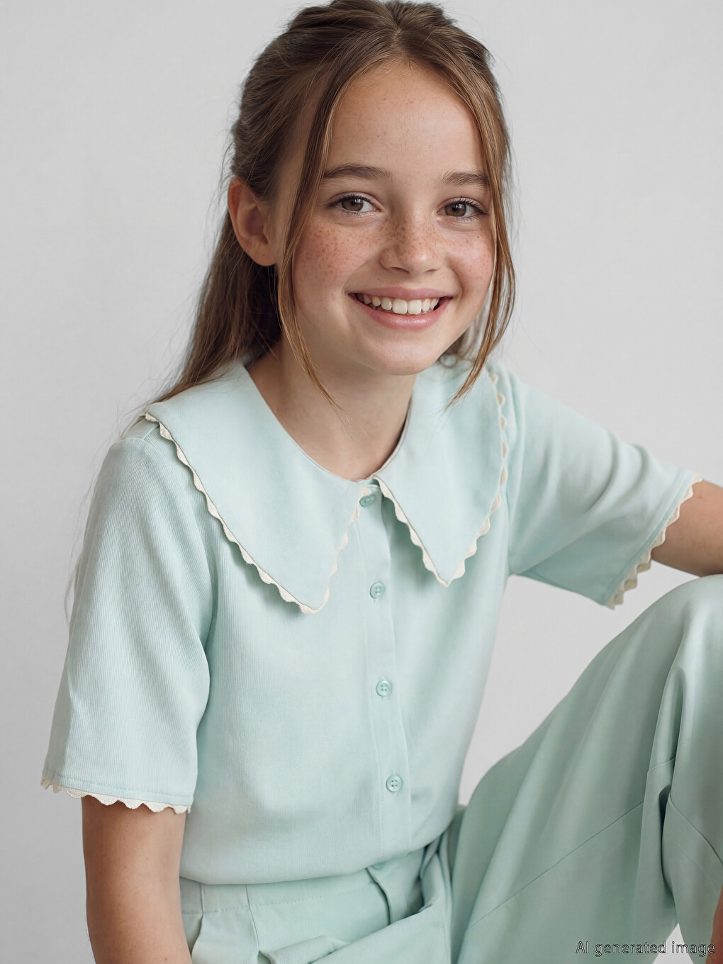 Girl Green Shirt-1