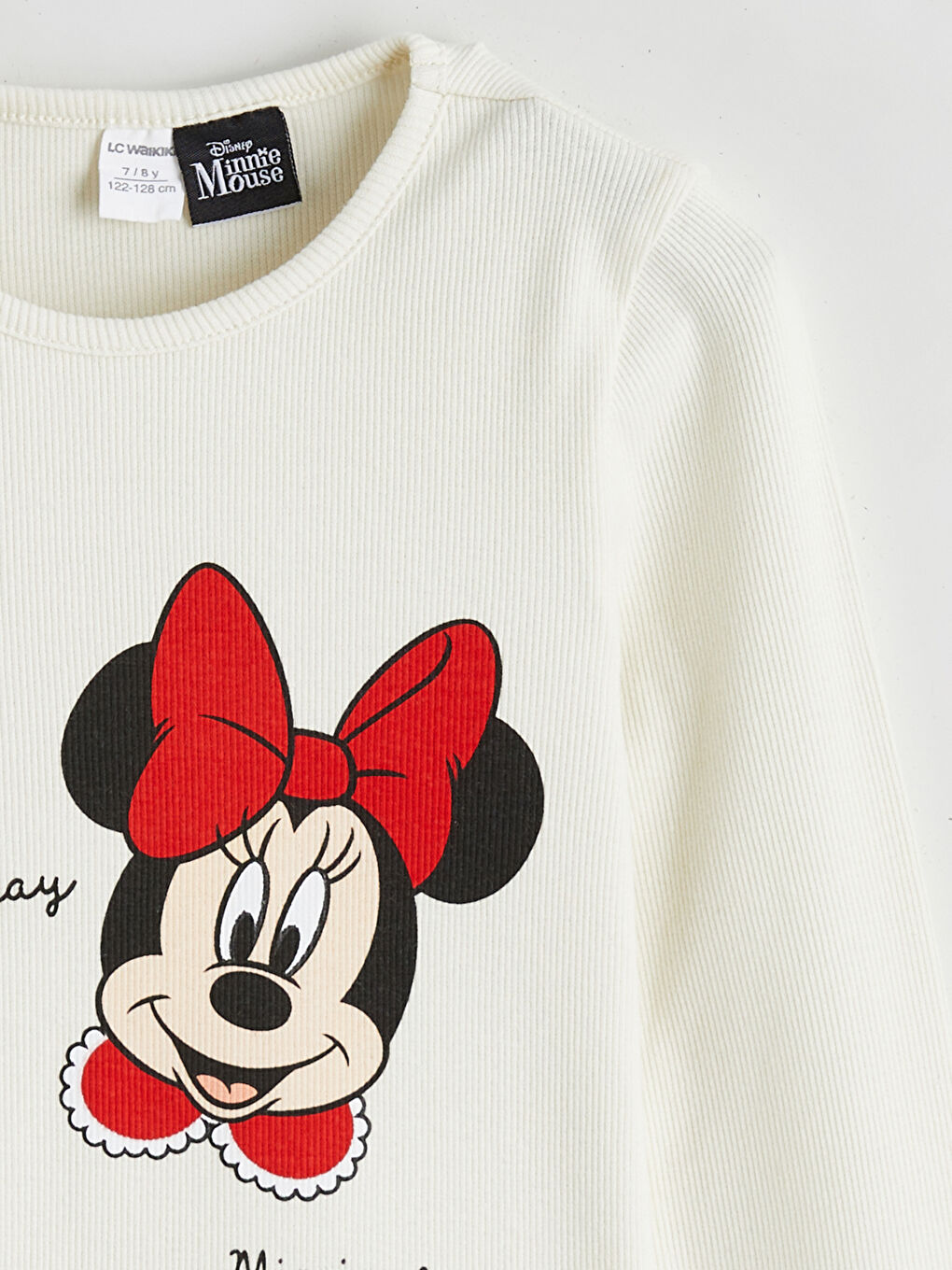 Crew Neck Minnie Mouse Printed Girls' T-Shirt-1