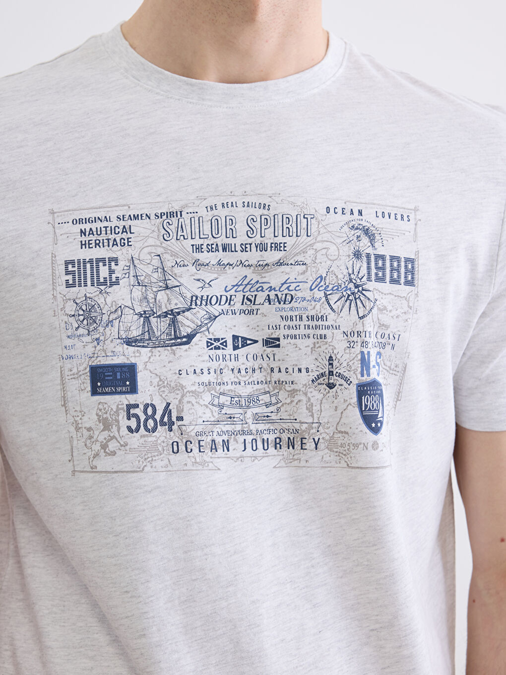 Мужчины Бежевый Футболка-2