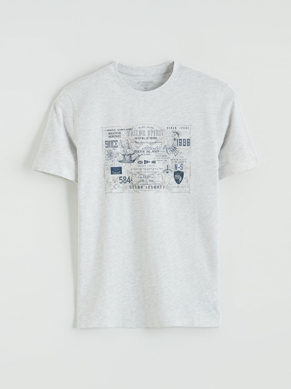 Мужчины Бежевый Футболка-4