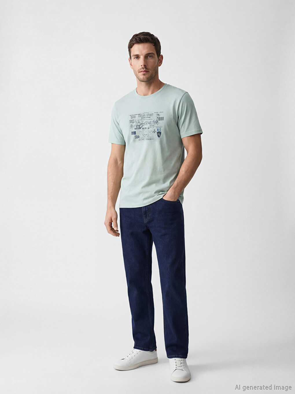 Mashkull Jeshil T-shirt-1