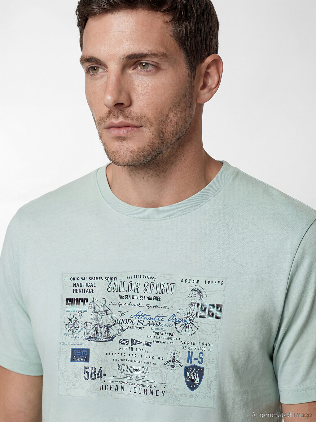 Mashkull Jeshil T-shirt-2