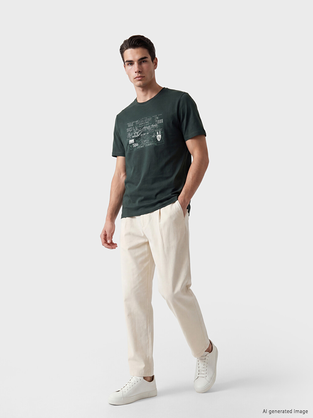 Mashkull Jeshil T-shirt-1