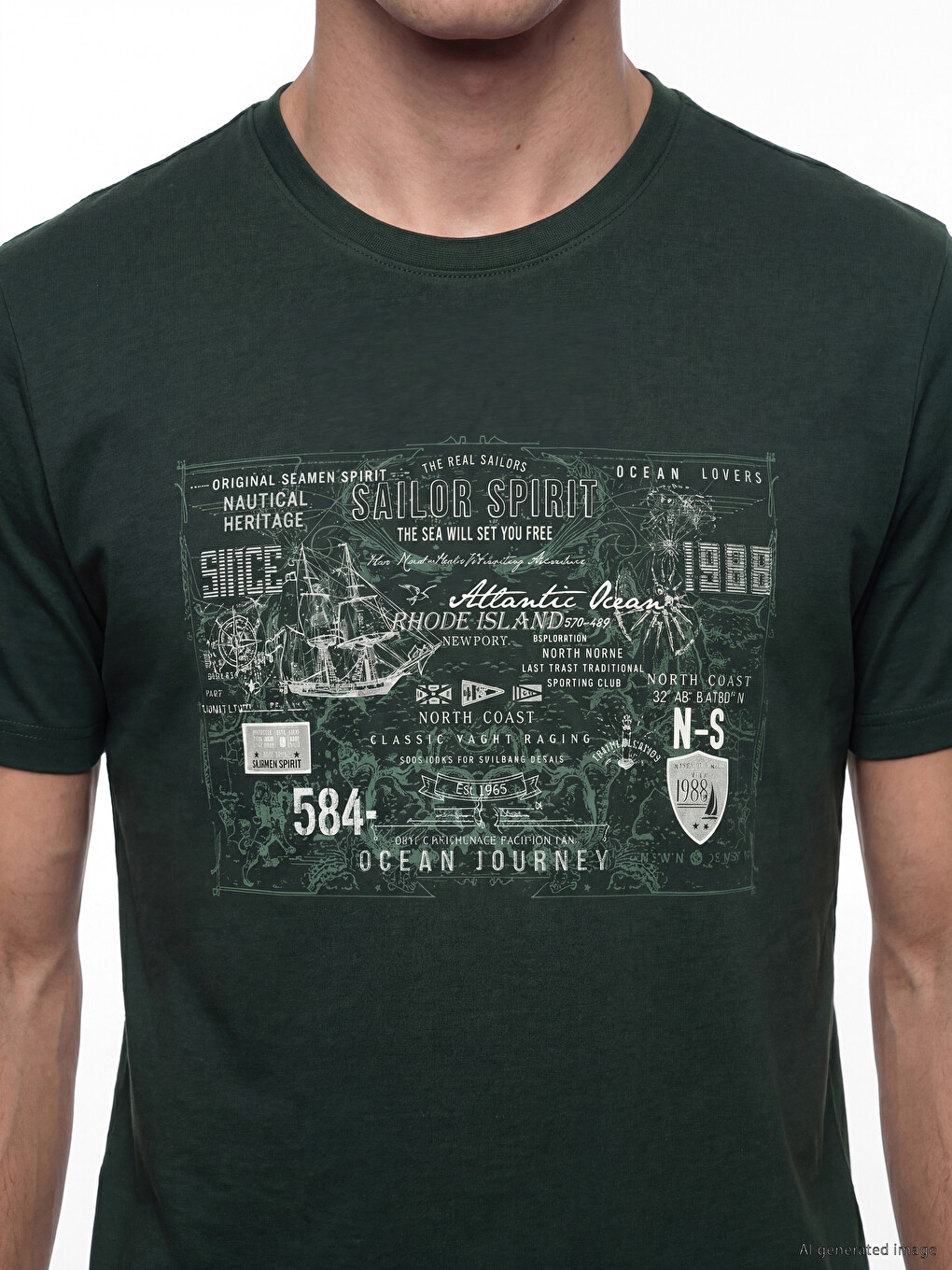 Mashkull Jeshil T-shirt-2