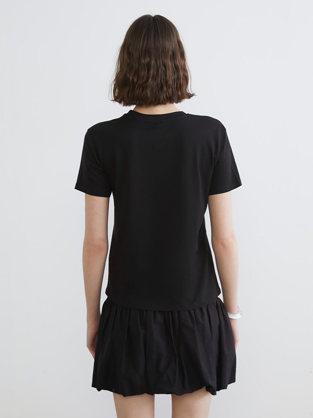 Mickey Mouse Print Crew Neck Women's T-Shirt-3