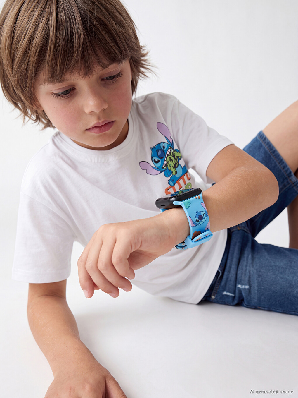  Stitch Print Digital Wristwatch