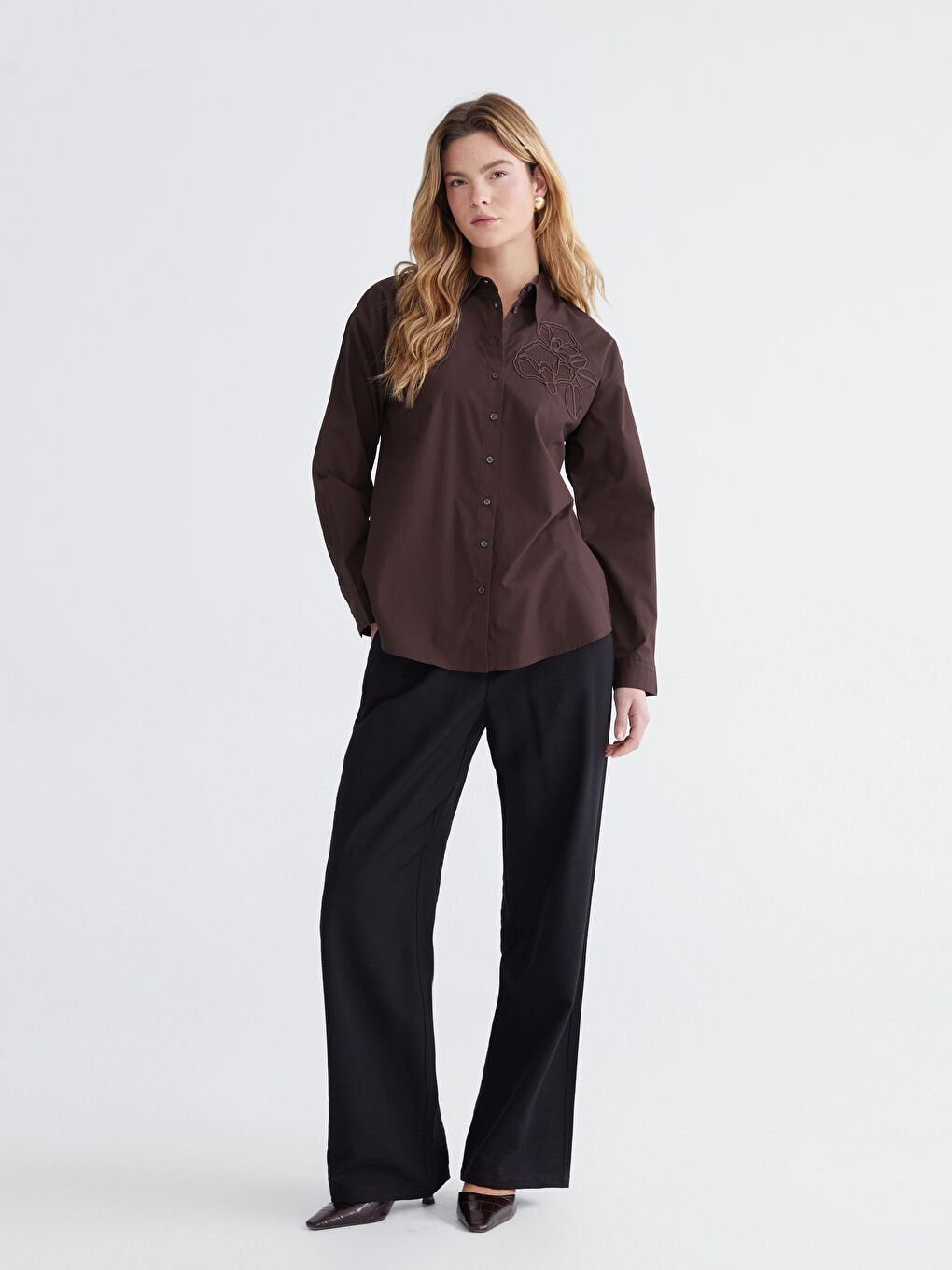 Embroidered Poplin Women's Shirt-1