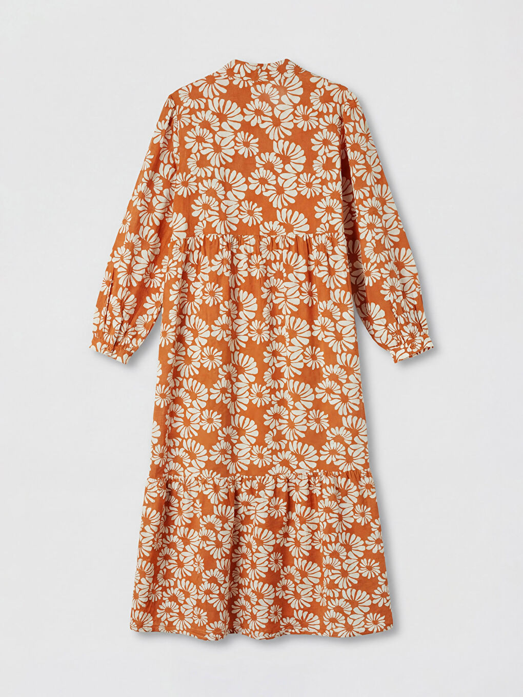 Collared Neck Floral A-Line Dress-5