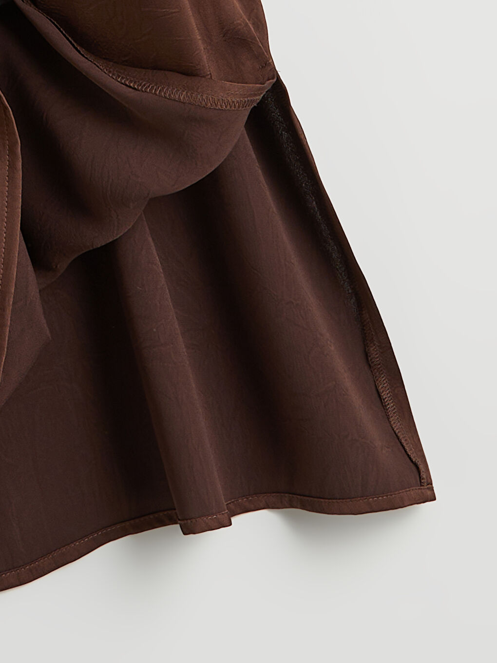 V Neck Rhinestone Embellished Oversize Satin Dress-5