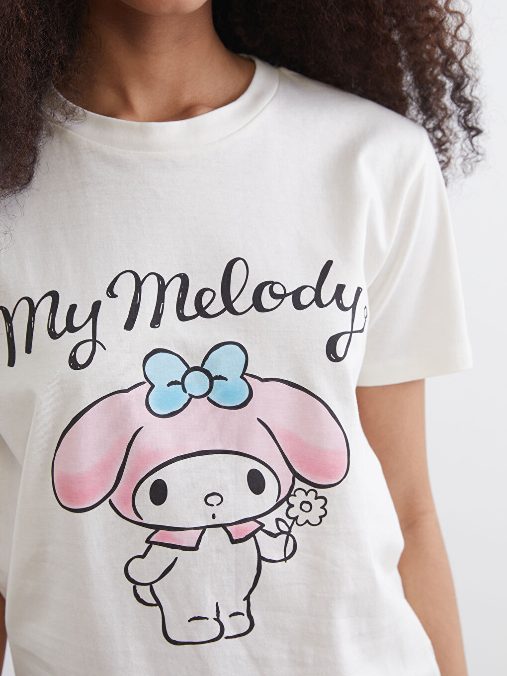 Crew Neck Hello Kitty Printed Women's T-Shirt-2