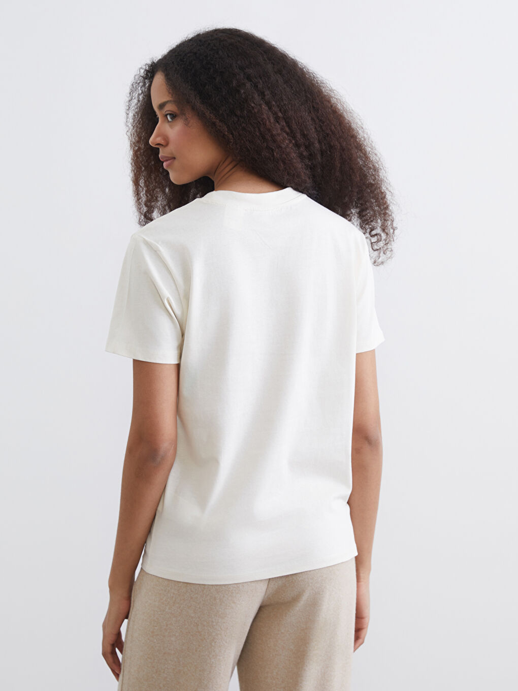 Crew Neck Hello Kitty Printed Women's T-Shirt-3