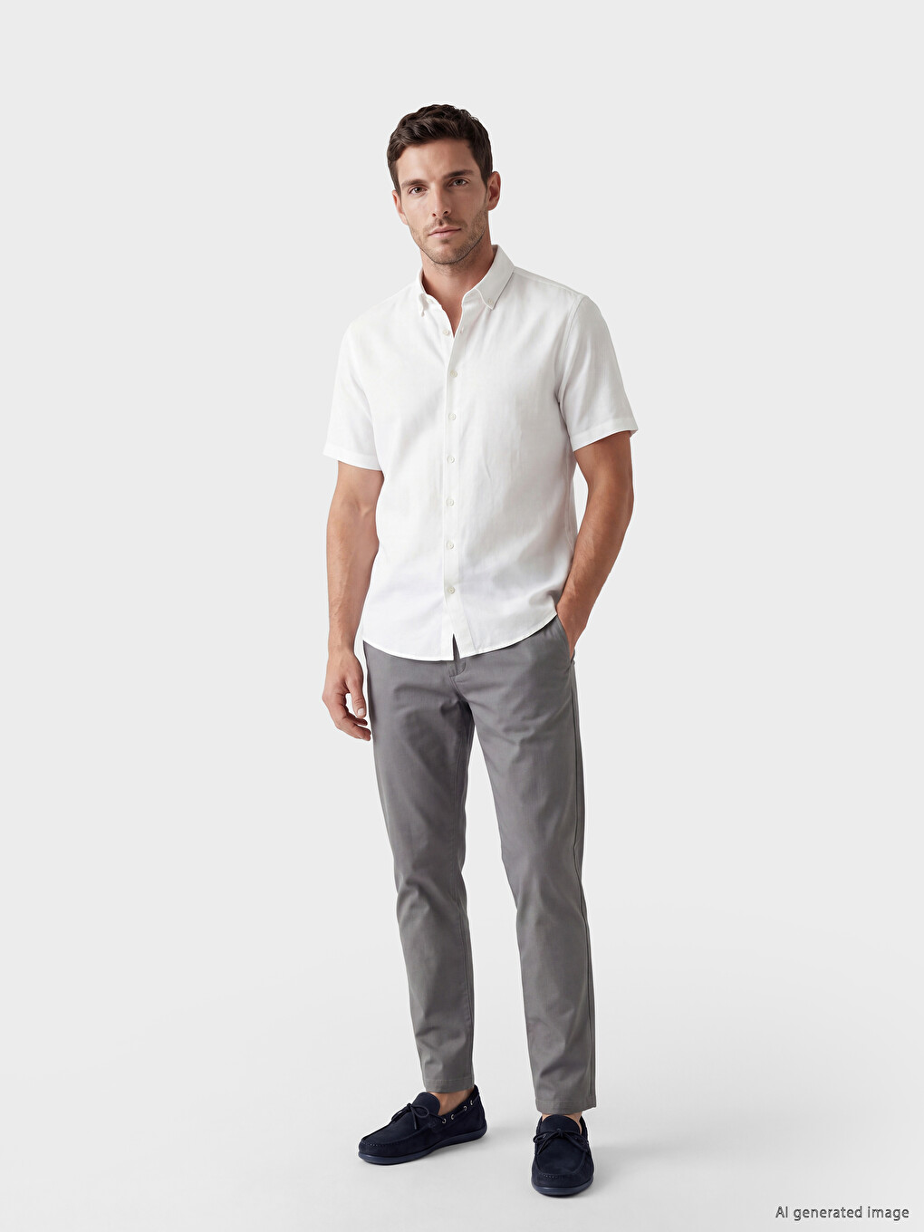 Pantalon Chino Homme Slim Fit En Gabardine