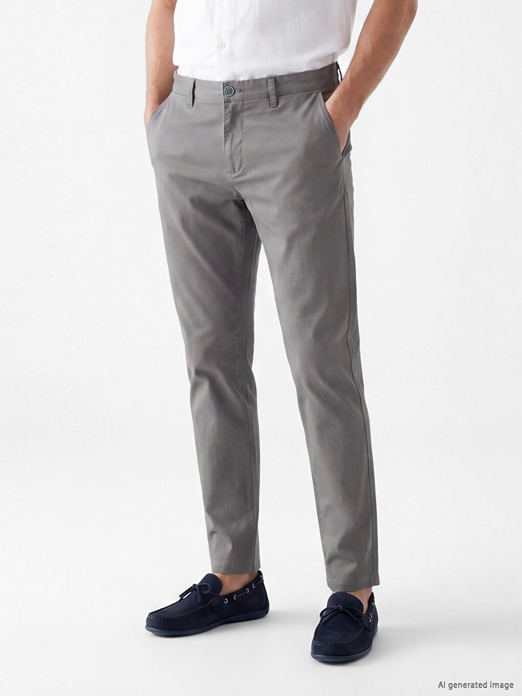 Pantalon Chino Homme Slim Fit En Gabardine-1
