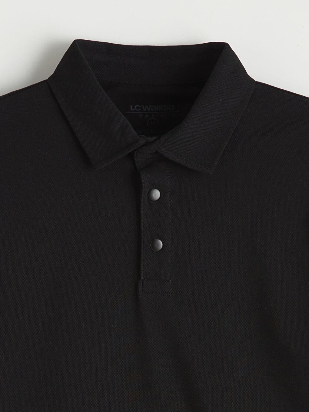 Siyah Polo Yaka Pike Erkek Tişört-1