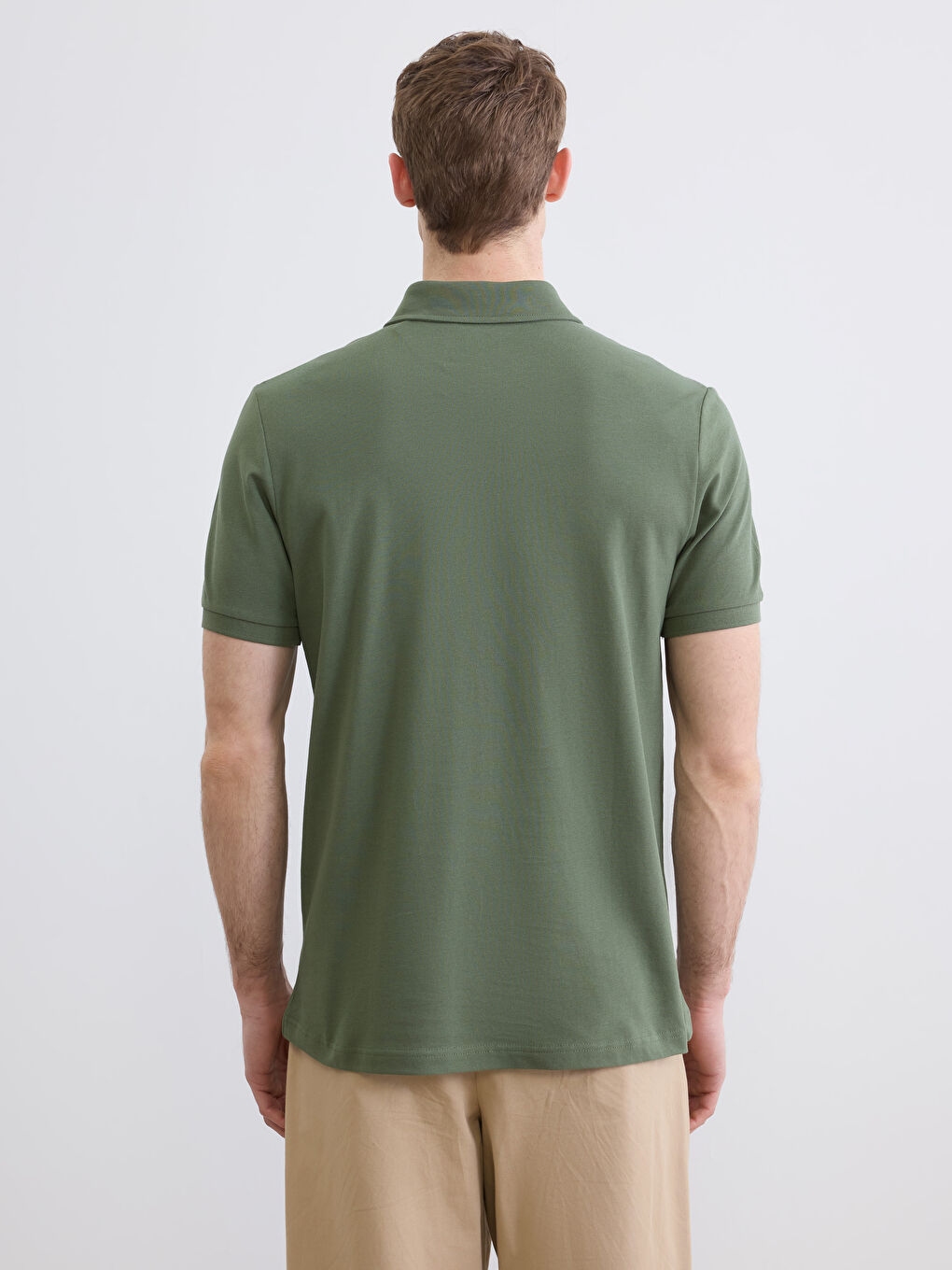 Yeşil Polo Yaka Pike Erkek Tişört-3