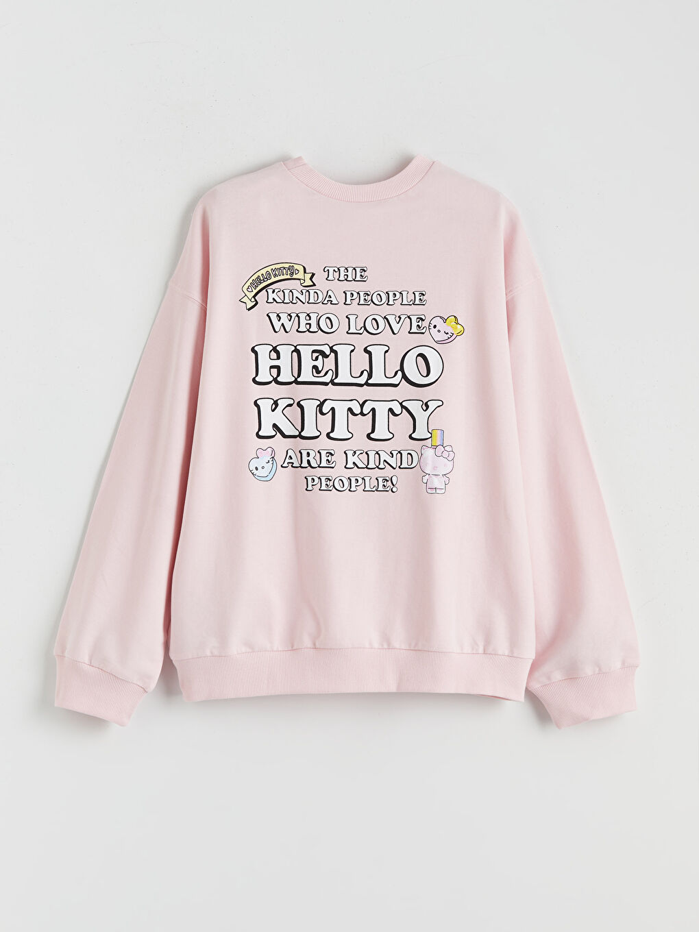 Crew Neck Hello Kitty Printed Girls' Sweatshirt-2