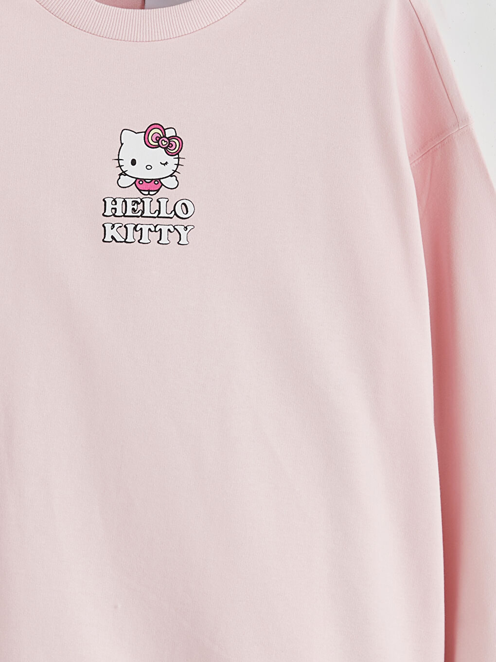 Crew Neck Hello Kitty Printed Girls' Sweatshirt-3