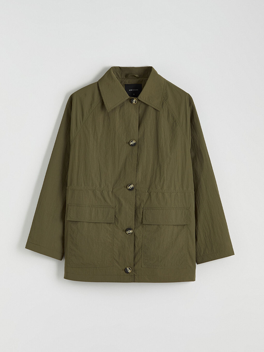 Haki Gömlek Yaka Kadın Ceket-5