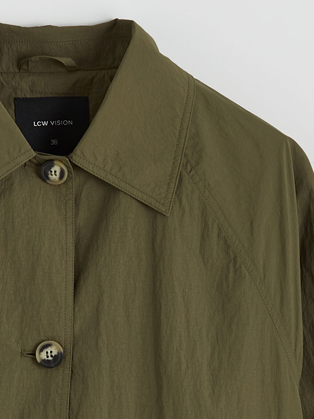 Haki Gömlek Yaka Kadın Ceket-6