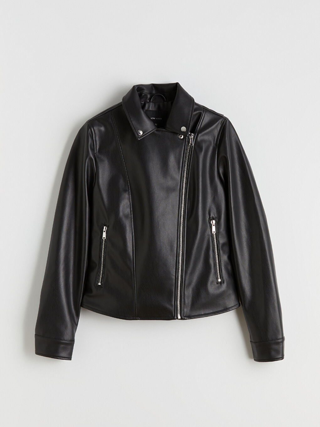 Frau SCHWARZ Kunstlederjacke-5