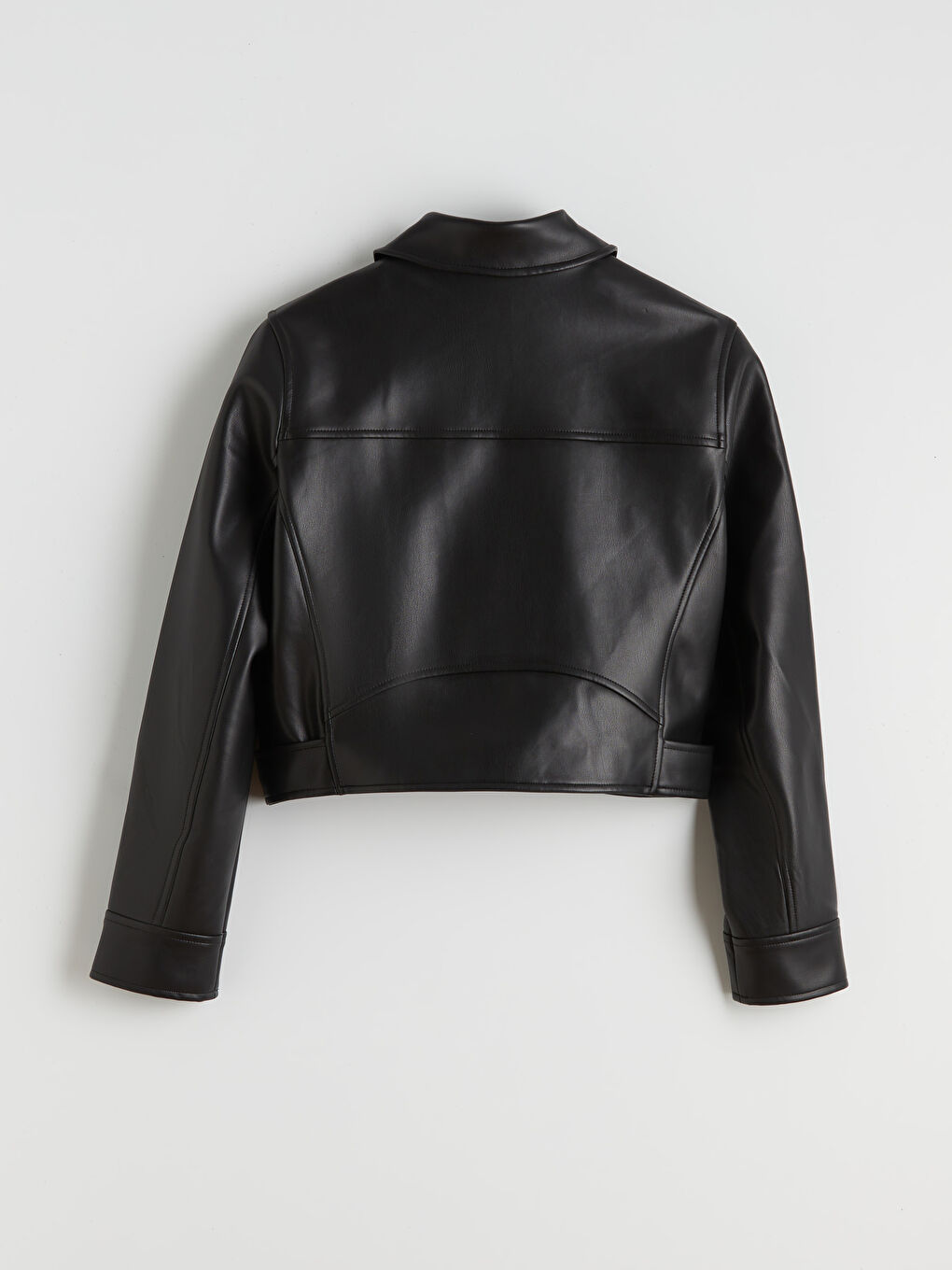 جاكيت جلد صناعي أسود امرأة-6