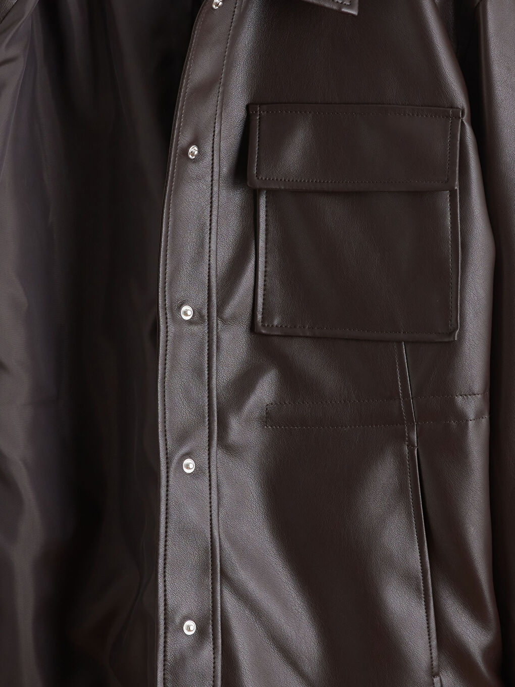 جاكيت جلد صناعي بني امرأة-7