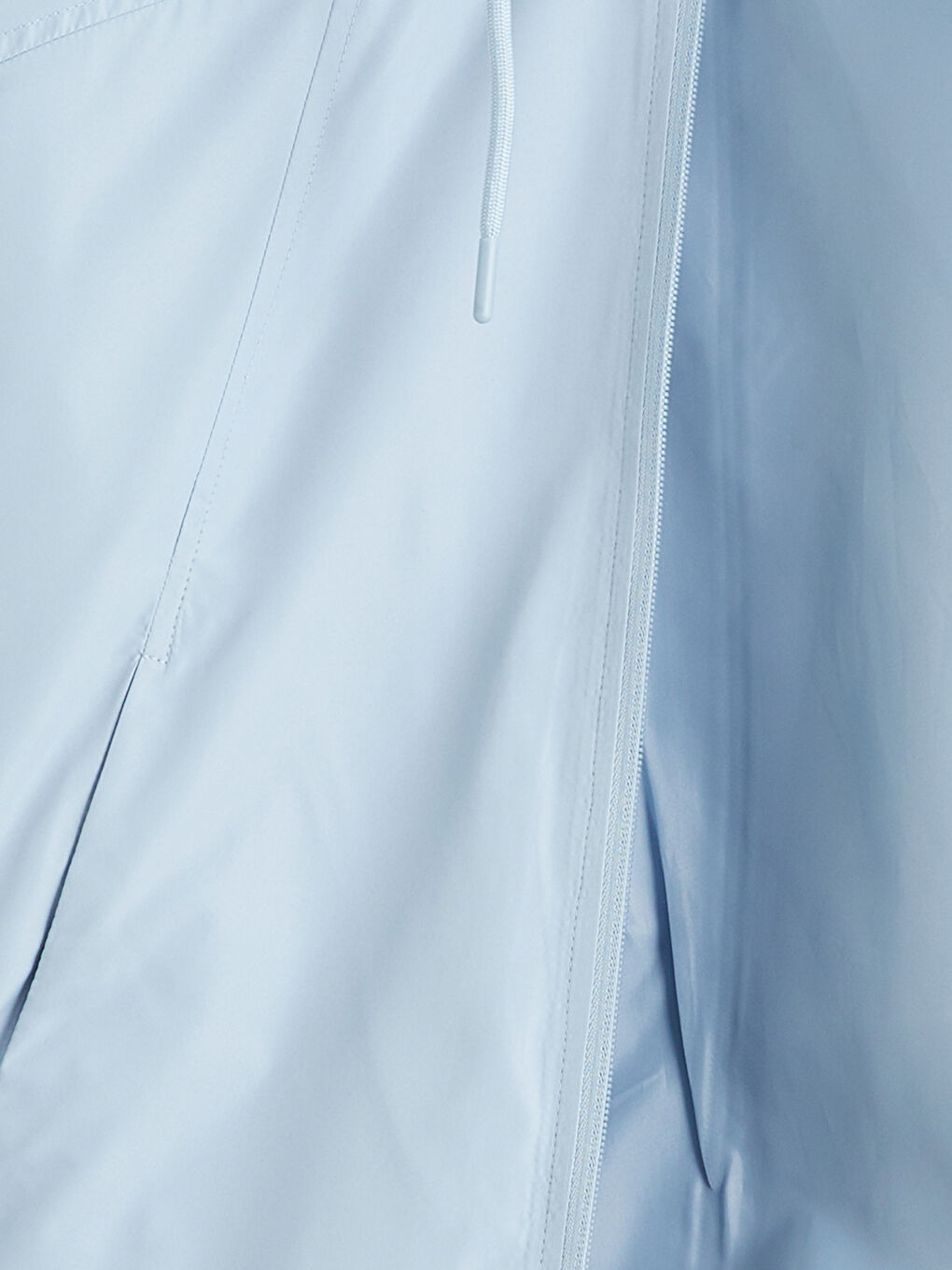 Mavi Kapüşonlu Oversize Kadın Yağmurluk-6