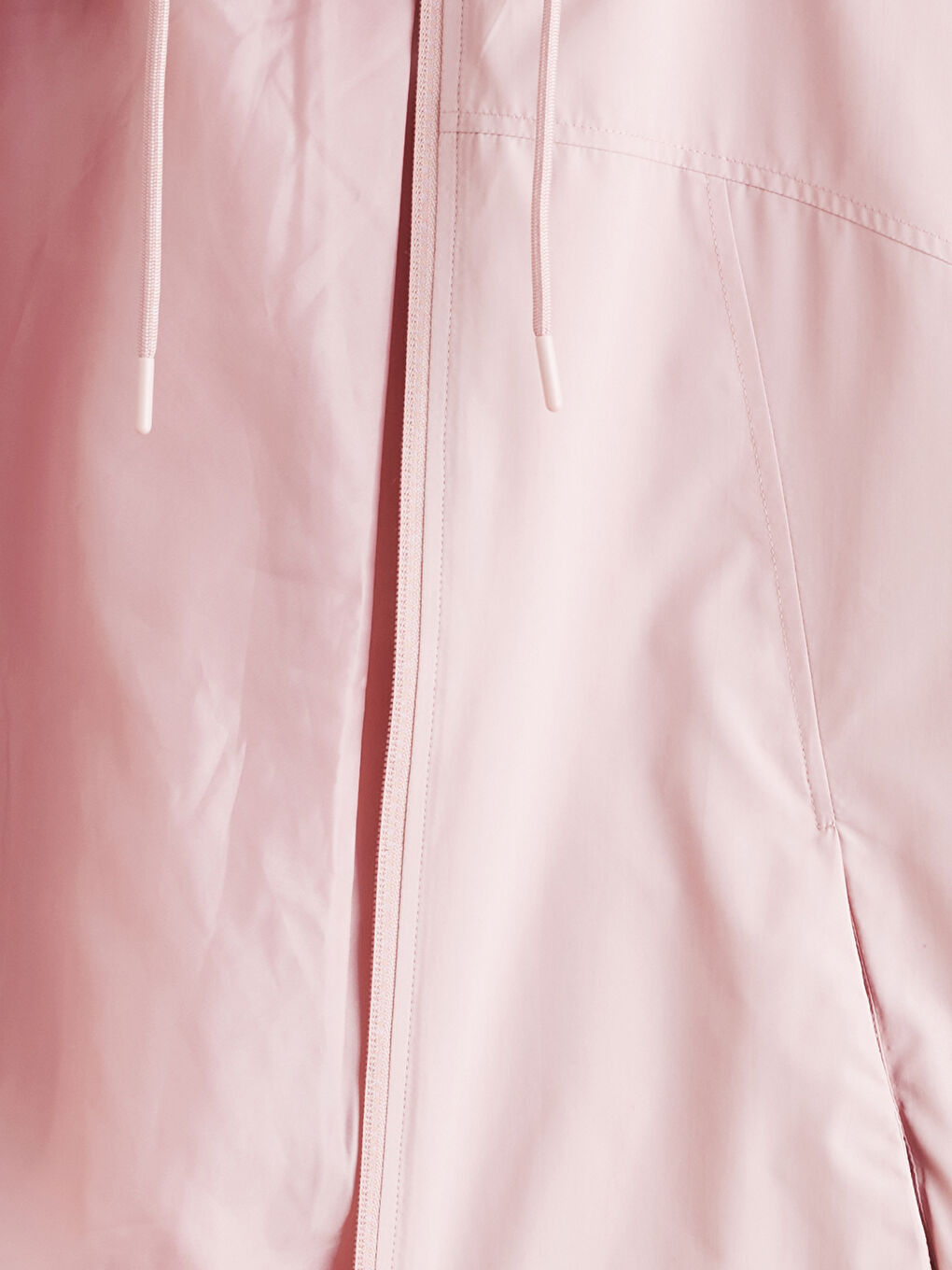 Pembe Kapüşonlu Oversize Kadın Yağmurluk-6
