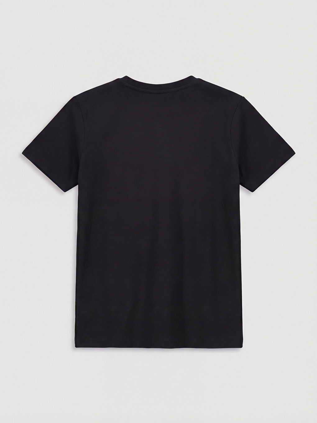 T-shirt uni à col rond pour fille-1