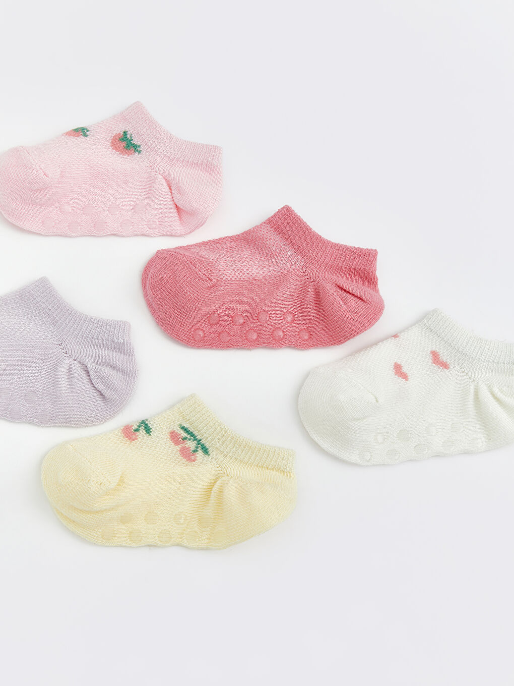 Шкарпетки-черевички для дівчаток з нековзною підошвою, 5 упаковок-2