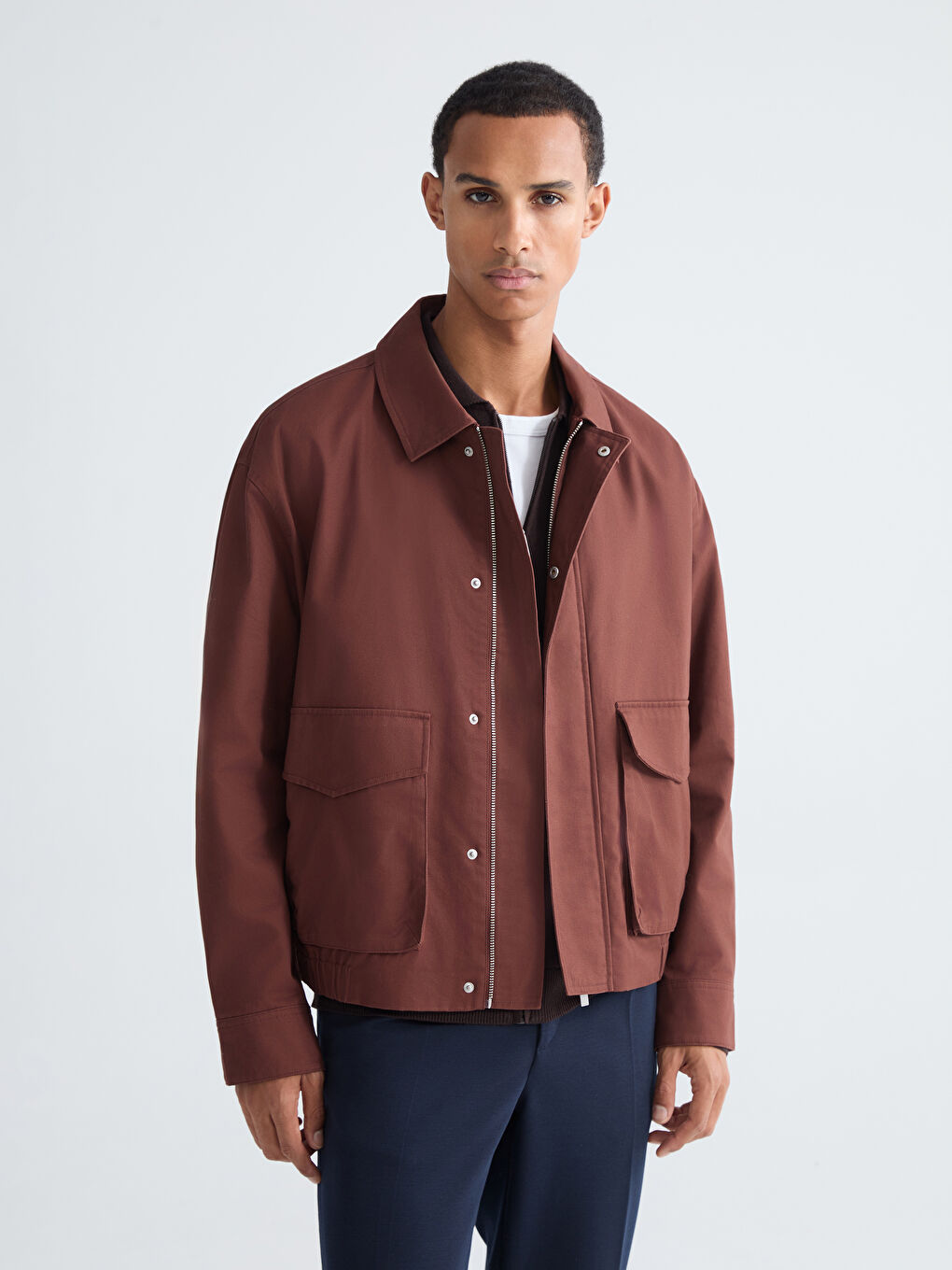 Мужчины Красный Пальто-2