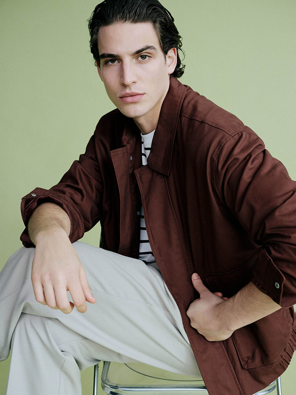 Мужчины Красный Пальто-1