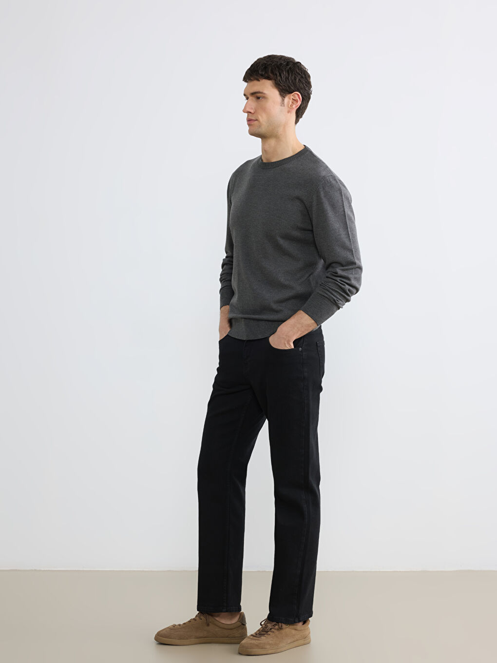 Siyah 790 Rahat Kalıp Erkek Jean Pantolon