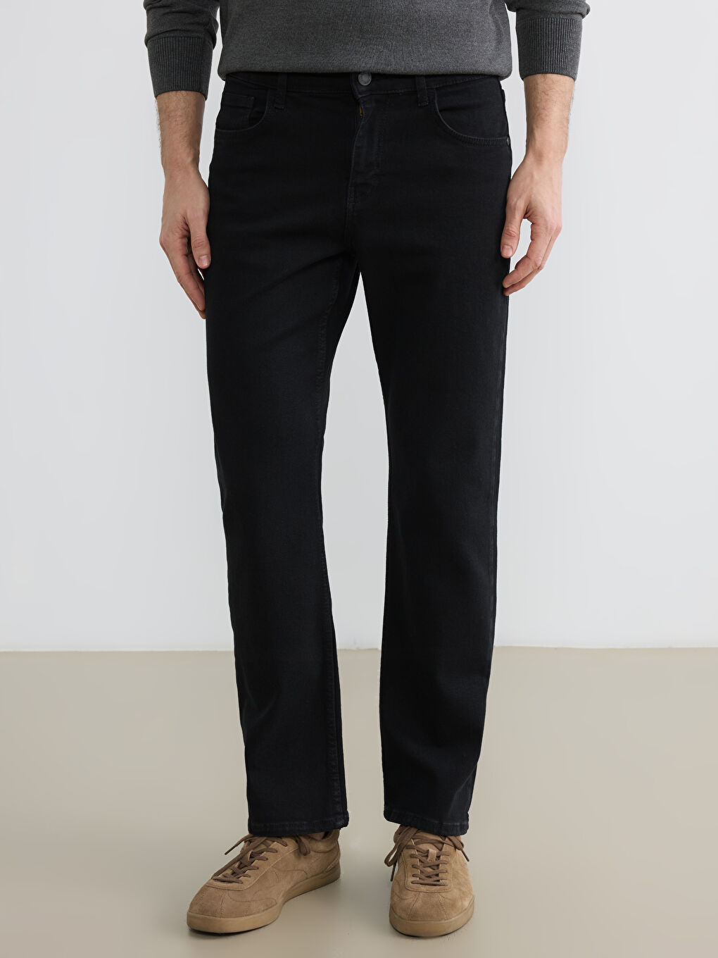 Siyah 790 Rahat Kalıp Erkek Jean Pantolon-2