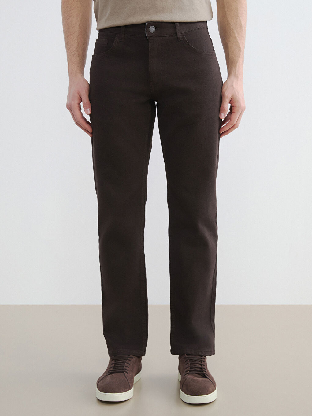Kahverengi 779 Regular Fit Erkek Jean Pantolon-2