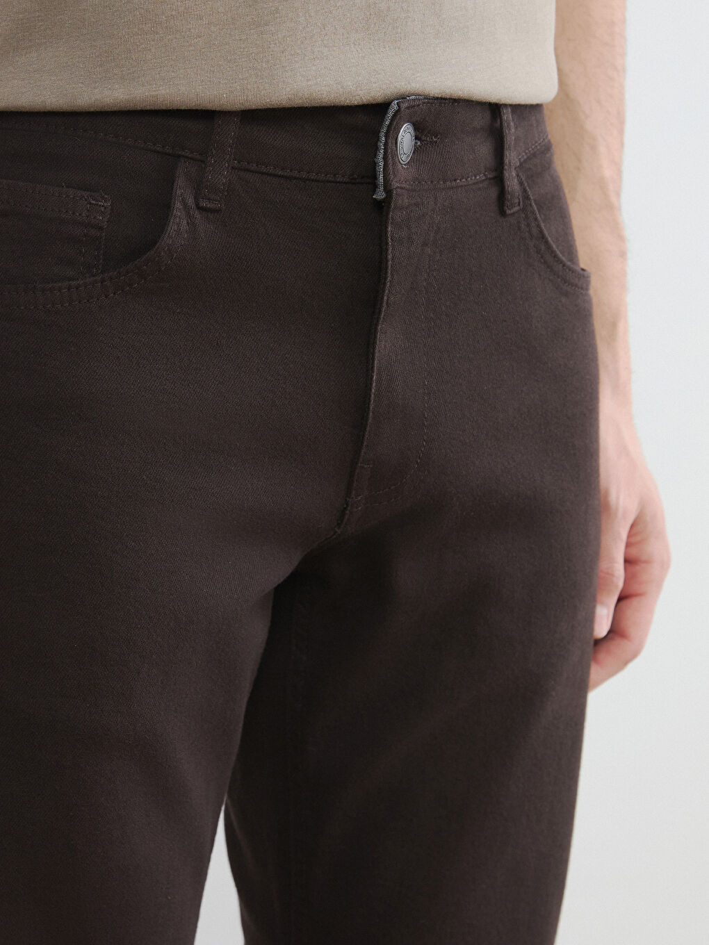 Kahverengi 779 Regular Fit Erkek Jean Pantolon-3