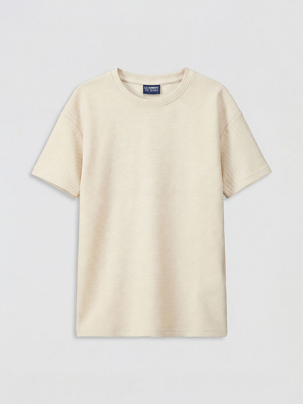 Bej Bisiklet Yaka Kısa Kollu Erkek Çocuk Tişört