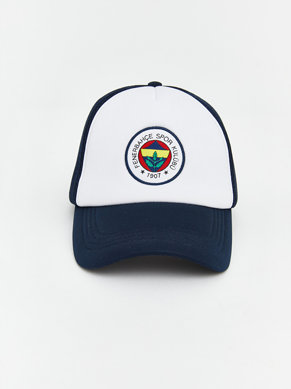 Beyaz Fenerbahçe Nakışlı Erkek Çocuk Kep Şapka