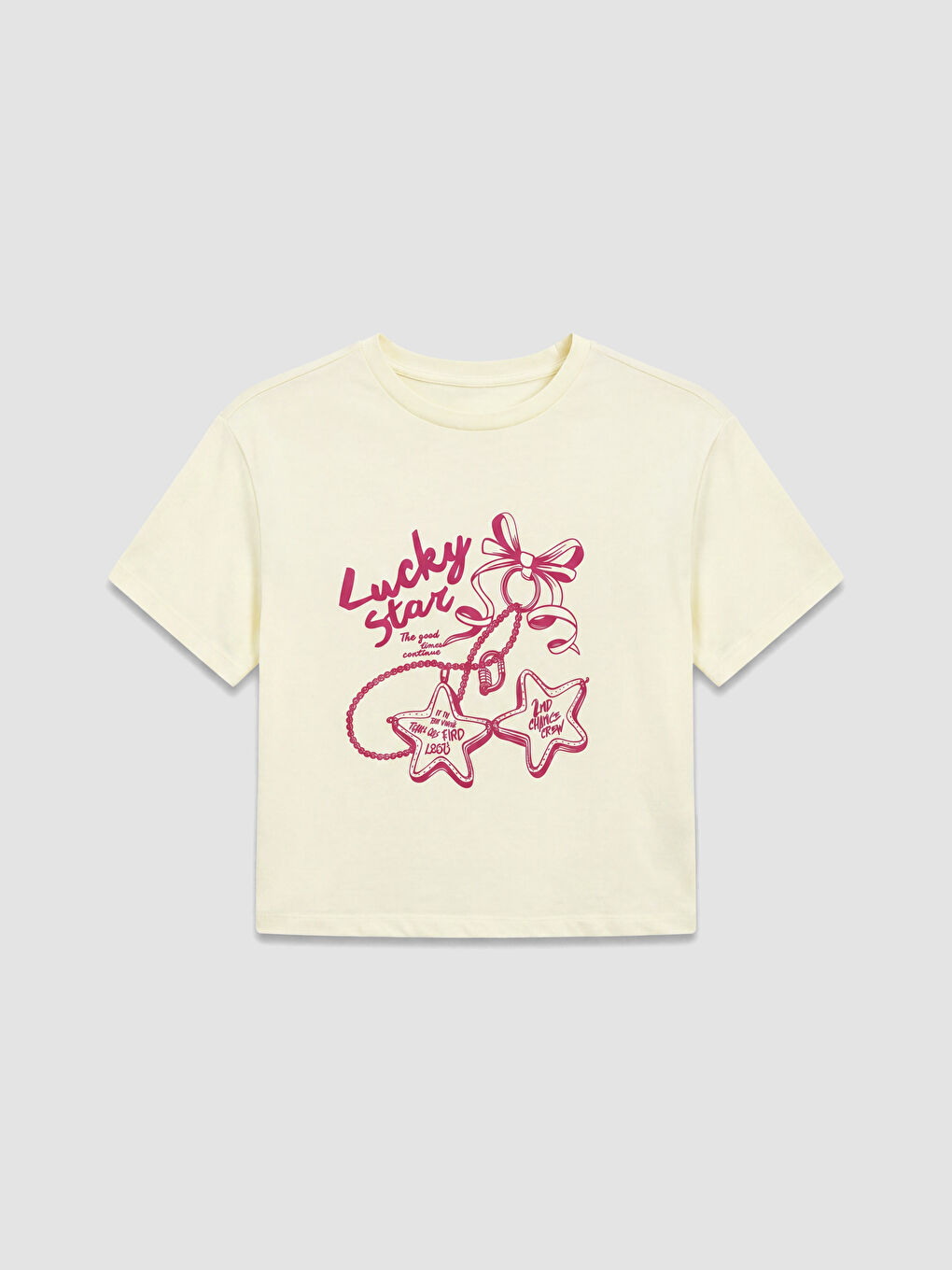 T-shirt à col rond imprimé pour fille