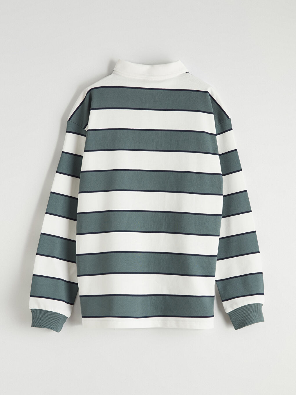 Yeşil Çizgili Polo Yaka Erkek Çocuk Tişört-2