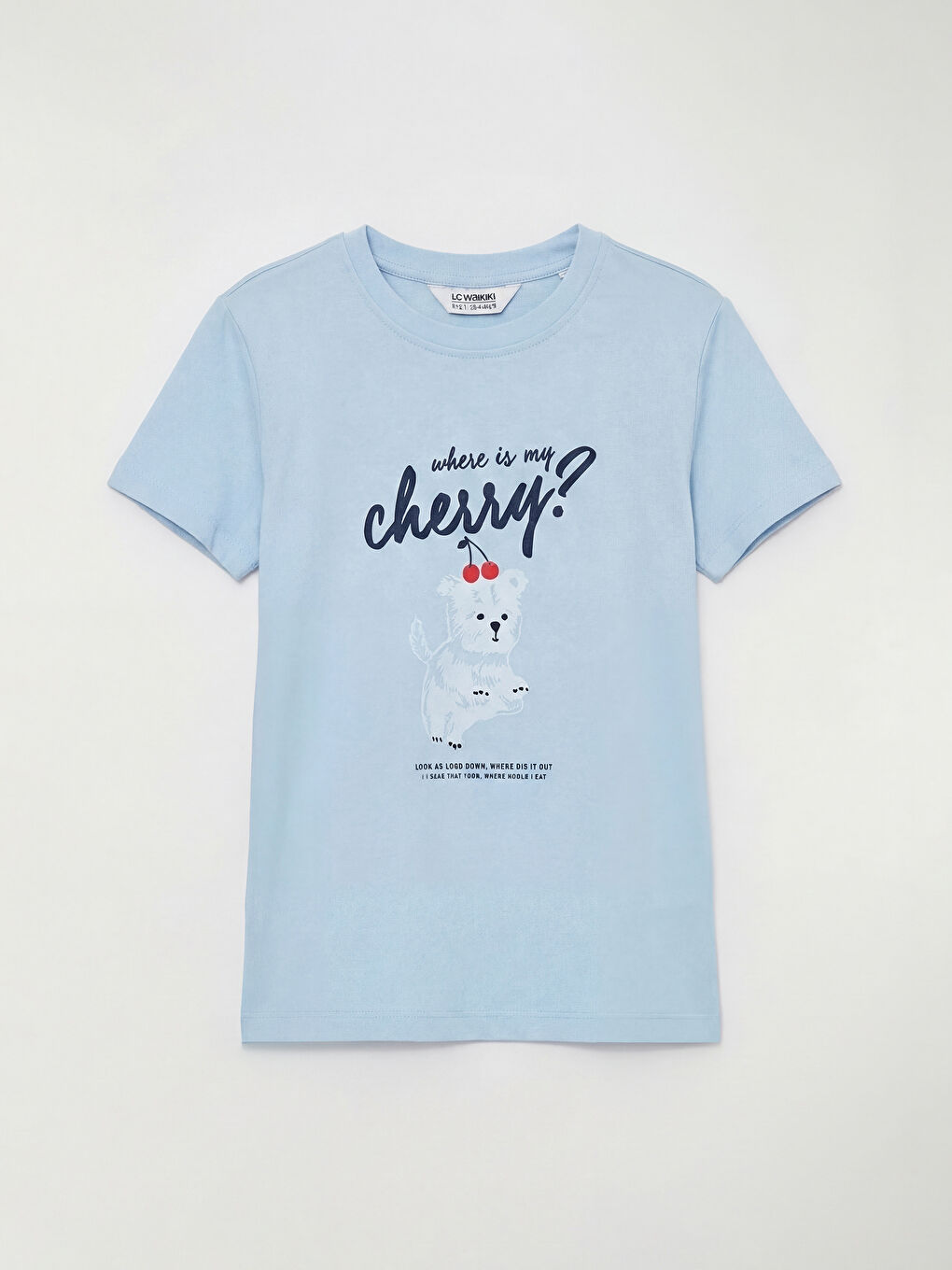 Crew Neck Printed Girl's T-Shirt