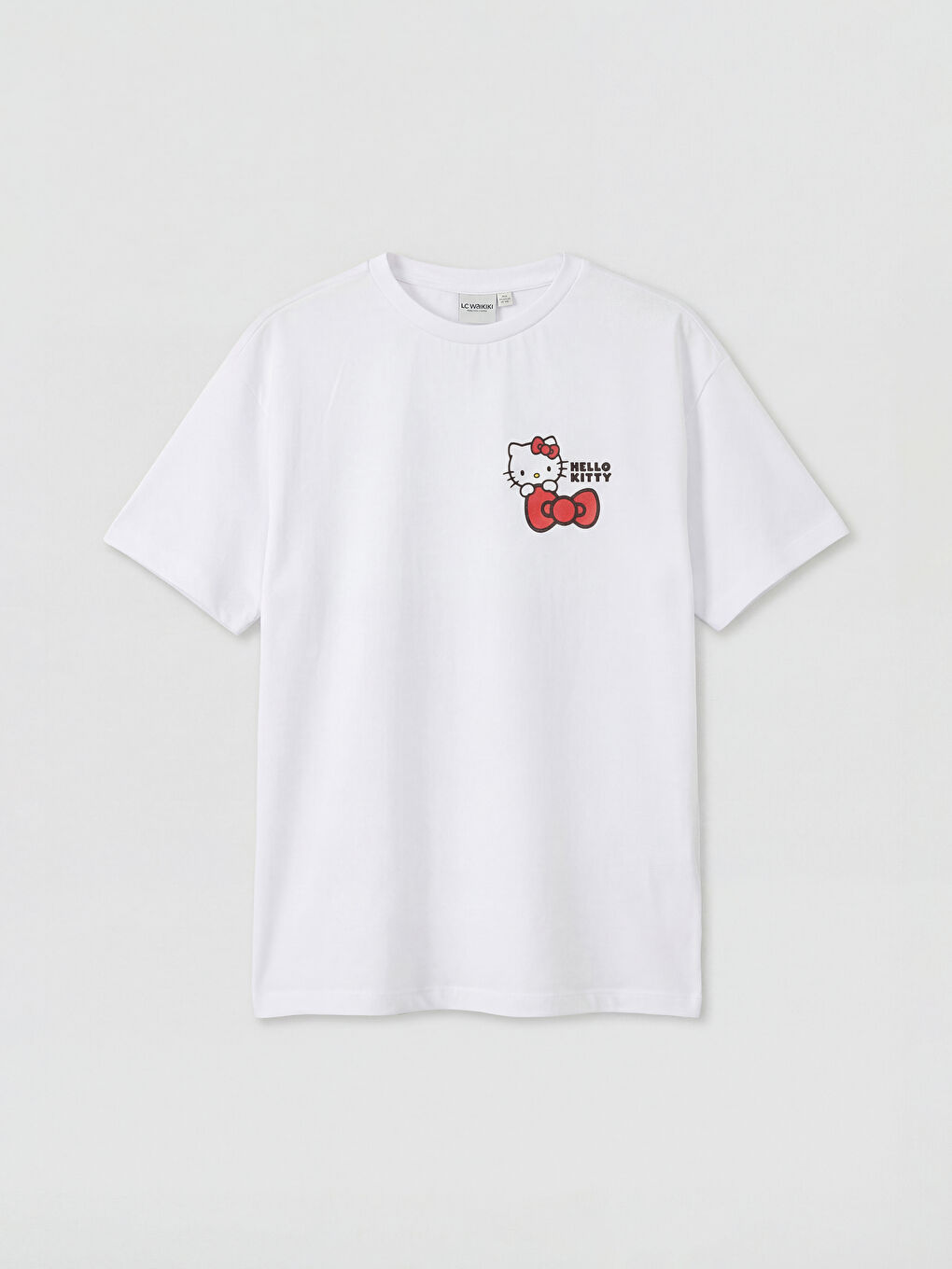 Crew Neck Hello Kitty Printed Girls' T-Shirt